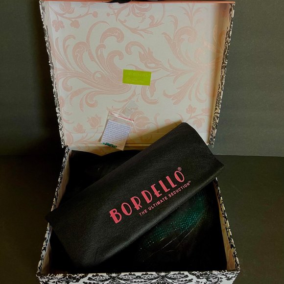 Bordello Teeze Rhinestone Platforms Turquoise Size 8 - Picture 10 of 13